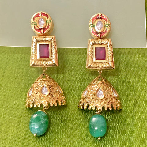 Gold Plated Kundan Earrings