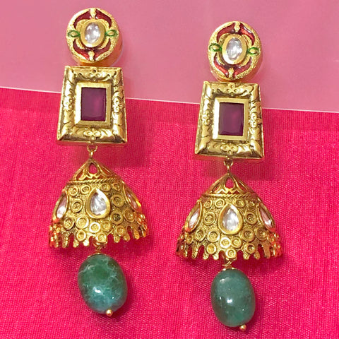 Gold Plated Kundan Earrings
