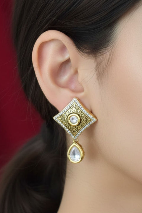 Gold Plated Kundan Premium Earring