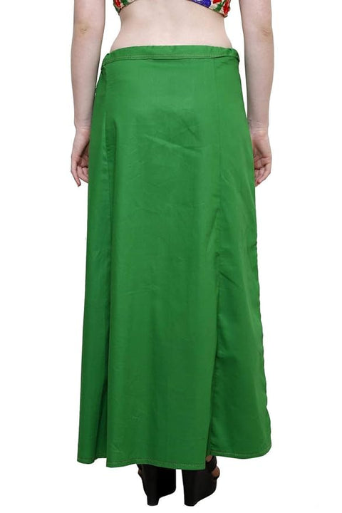 Readymade Petticoat in Green Color for Saree (Cotton)