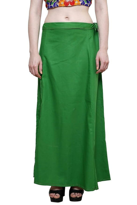 Readymade Petticoat in Green Color for Saree (Cotton)