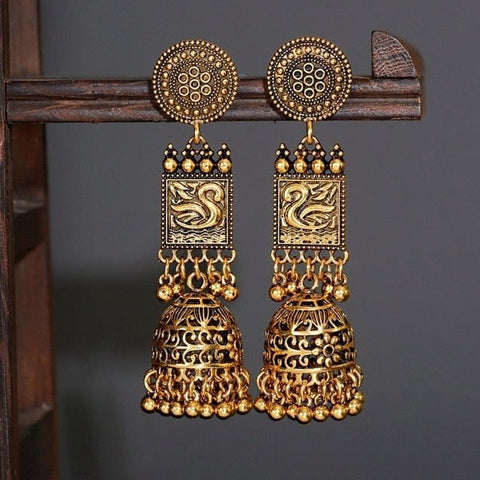 Oxidized Traditional Jhumki Earrings