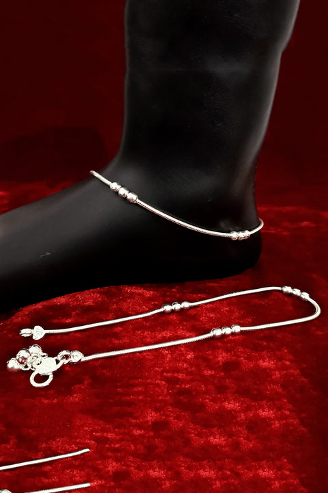 Silver Anklet 11.0 inches (Set of 2) - Design 28