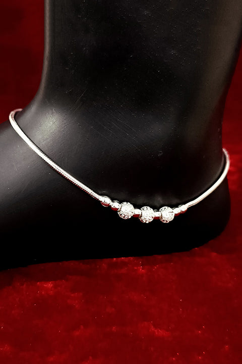 Silver Anklet 10.5 inches (Set of 2) - Design 32