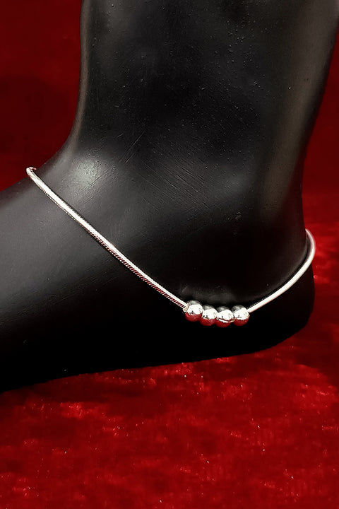 Silver Anklet 11.0 inches (Set of 2) - Design 37