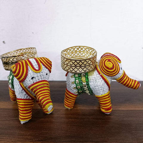 Handmade Elephant Tealight holder for bedroom, dining, Diwali, Navratri home decor