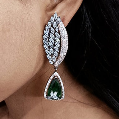 Oxidized  American Diamond Contemporary Earrings
