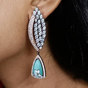 Oxidized  American Diamond Contemporary Earrings