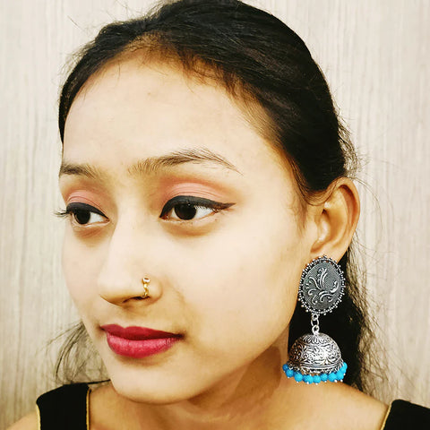 Round Oxidized Designer Jhumki