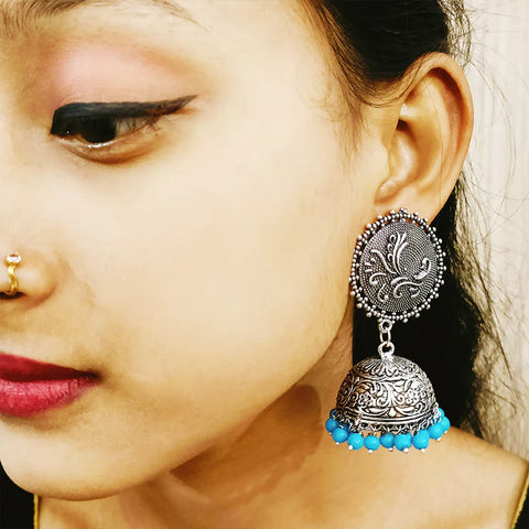 Round Oxidized Designer Jhumki