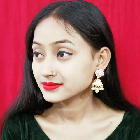 Gold Plated Beautifully Beaded Kundan Earrings