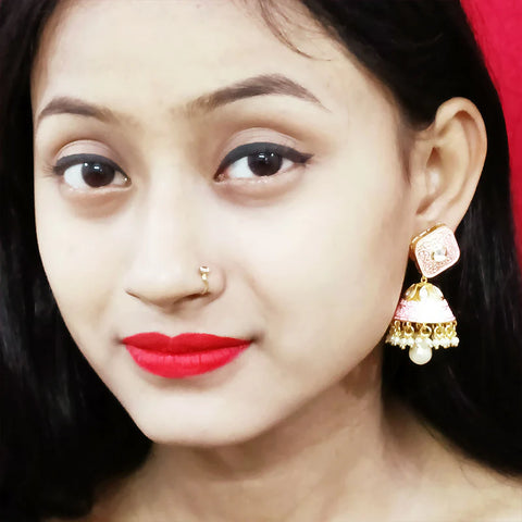 Gold Plated Beautifully Beaded Kundan Earrings