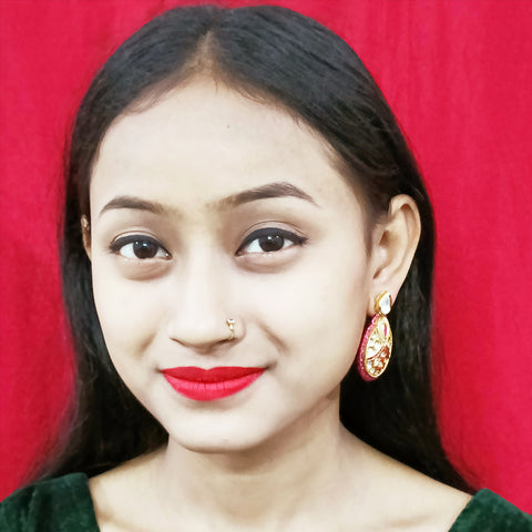 Gold Plated Beautifully Beaded Kundan Earrings