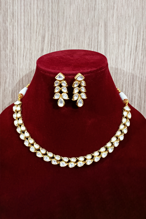 Kundan Polki Meenakari Wedding Necklace set (D214)