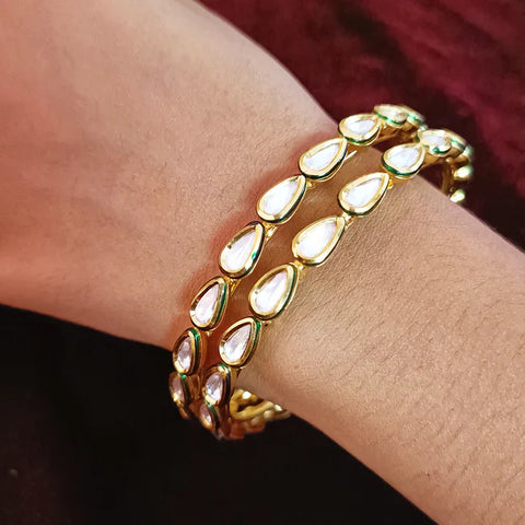 Gold Plated Kundan Work Bracelet (Design 84)