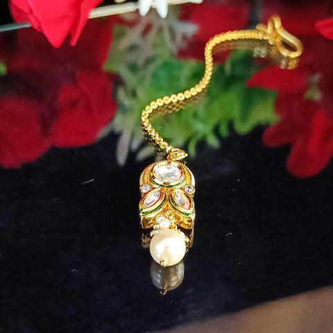 Designer Gold Plated Royal Kundan Mangtikka for Bridal (D32)
