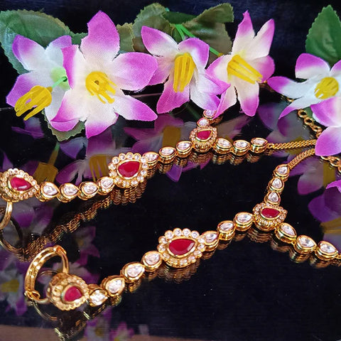 Designer Gold Plated Royal Kundan Openable Haath Phool (Design 124)