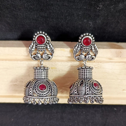 Traditional Style Oxidized Earrings With Beads for Casual Party