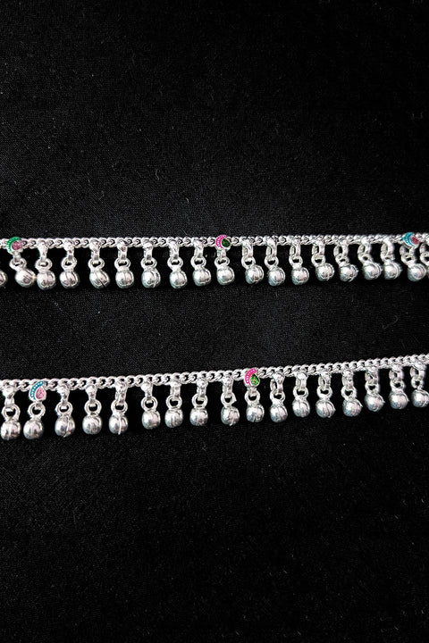 Silver Anklet 7.0 inches (Set of 2) - Design 195