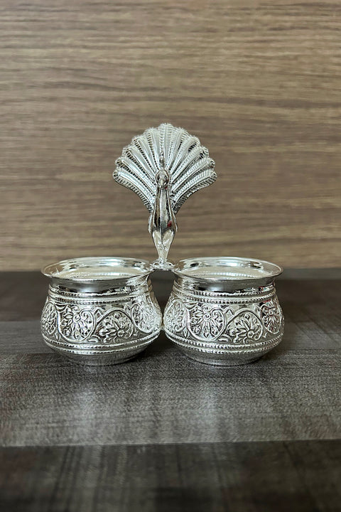 925 Pure Silver Designer Kumkum Box (Design 50)