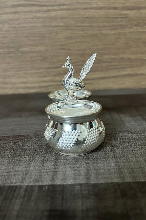 925 Pure Silver Designer Kumkum Box (Design 48)