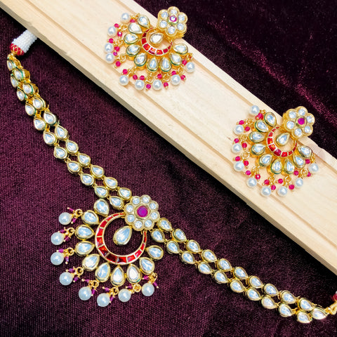 Designer Royal Kundan Necklace with Earrings