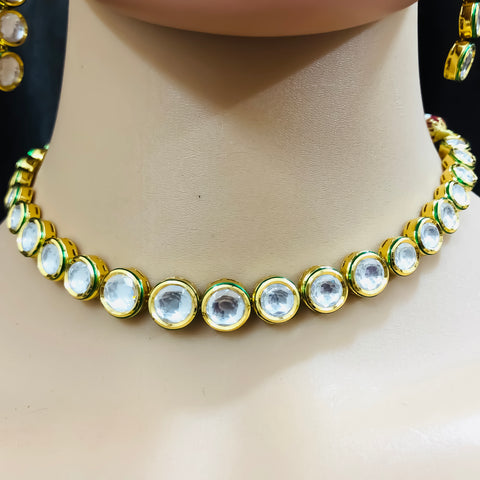 Designer Royal Kundan Necklace with Earrings (D798)