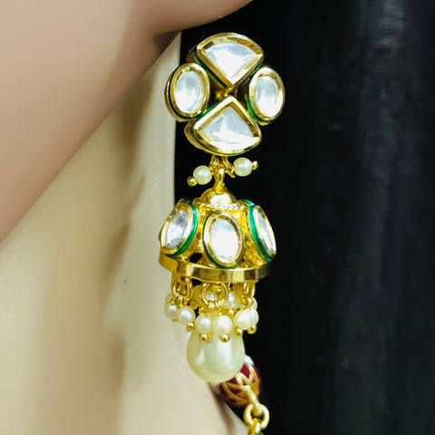 Designer Royal Kundan Necklace with Earrings (D795)