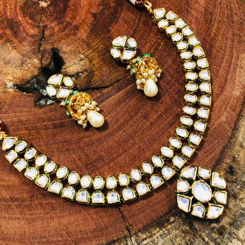 Designer Royal Kundan Necklace with Earrings (D795)