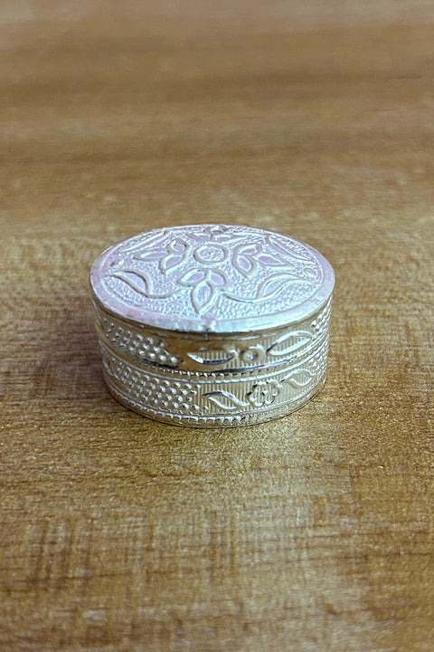 925 Pure Silver Designer Kumkum Box (Design 66)
