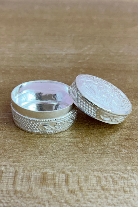 925 Pure Silver Designer Kumkum Box (Design 66)