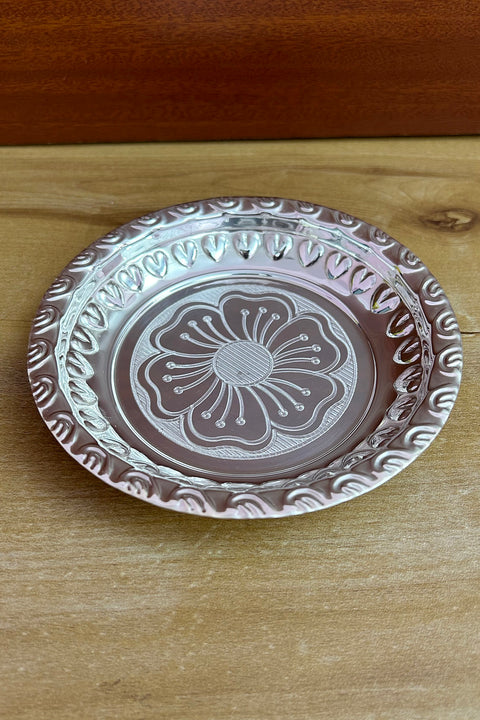 925 Solid Silver 5.5 Inches Designer Plate (Design 37)