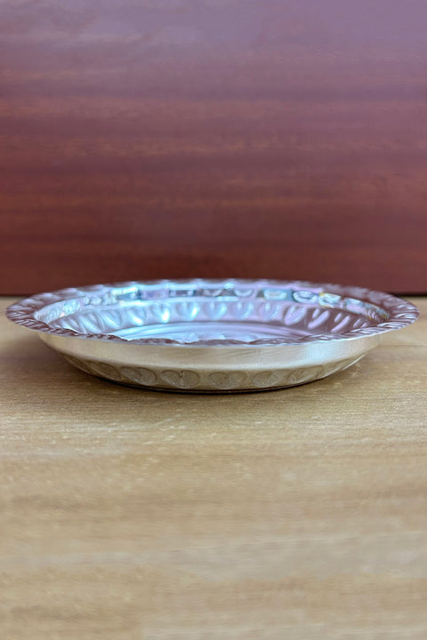 925 Solid Silver 5.5 Inches Designer Plate (Design 37)