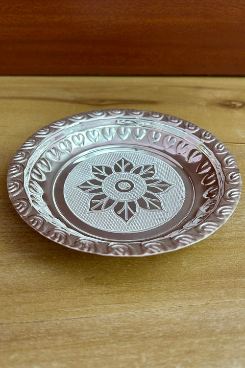 925 Solid Silver 5.5 Inches Designer Plate (Design 36)