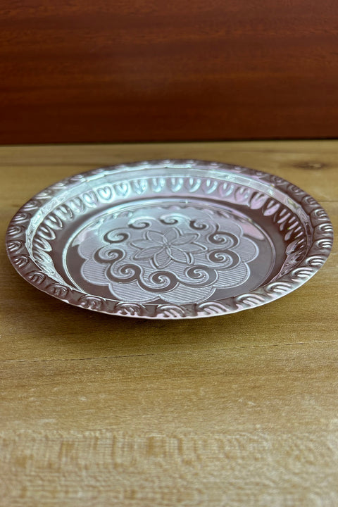 925 Solid Silver 6.5 Inches Designer Plate (Design 39)