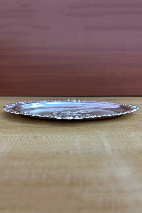 925 Silver Oval Tray, Silver Utensil, Silver Pooja Article (D1)