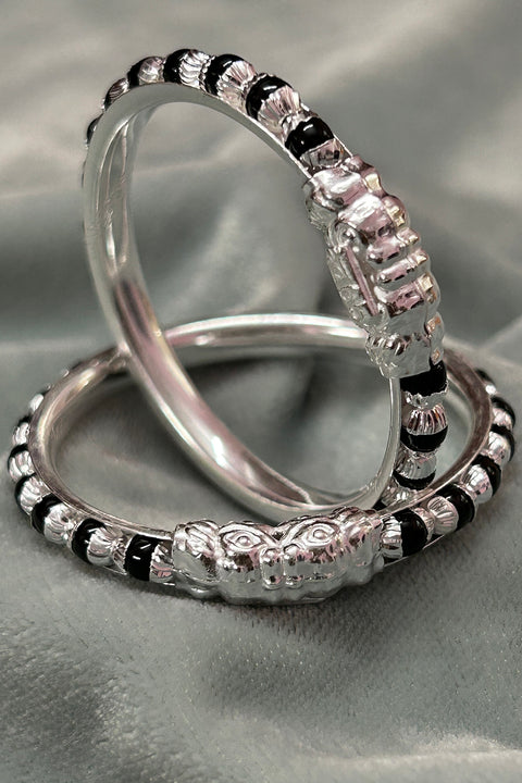 925 Silver Designer Unisex Baby Bangle Set (Design 186)