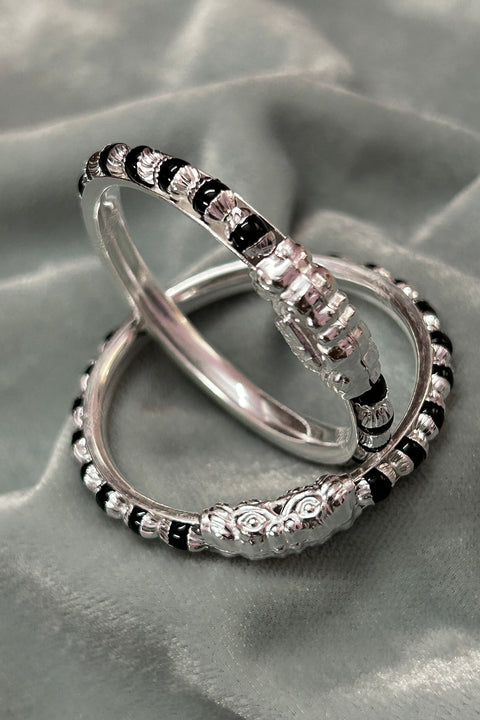 925 Silver Designer Unisex Baby Bangle Set (Design 186)