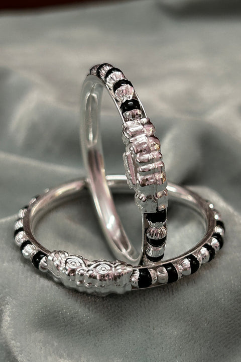 925 Silver Designer Unisex Baby Bangle Set (Design 186)