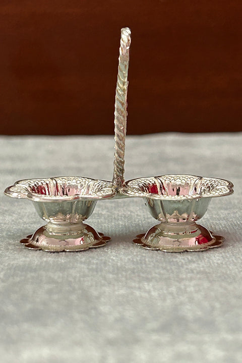 925 Pure Silver Designer Kumkum Box (Design 84)