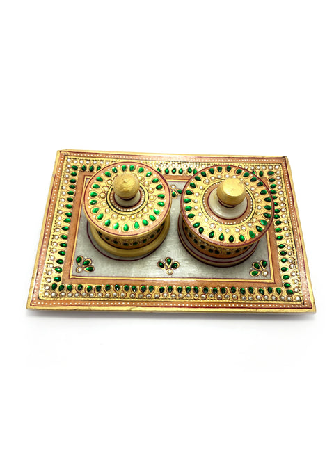 Marble Handicraft Tray Set Rectangle Shape Gift Item (D47)