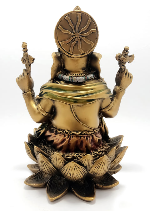 Beautifully Handcrafted Antique Ganesh On Lotus For Home Decoration (D43)