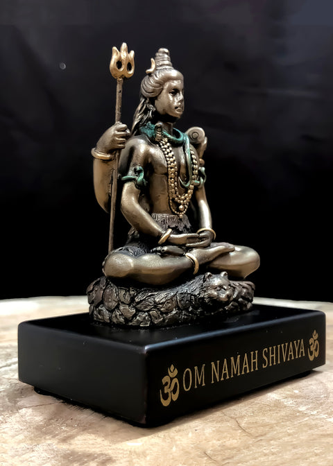 Handicraft Bronze Shiva Statue For Puja Car Dashboard OM Namah Shivaya God Idols (D41)