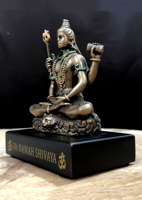 Handicraft Bronze Shiva Statue For Puja Car Dashboard OM Namah Shivaya God Idols (D41)