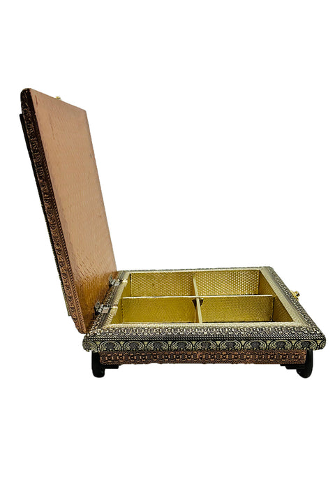Handcrafted Decorative Meenakari Dry Fruit Box With Wheels