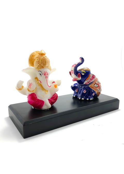Ganesha With Elephant With Pawti Stand Decorative Showpiece (D34)