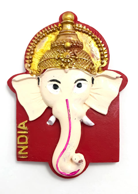 Resin Ganesh Head Fridge Magnet (D53)
