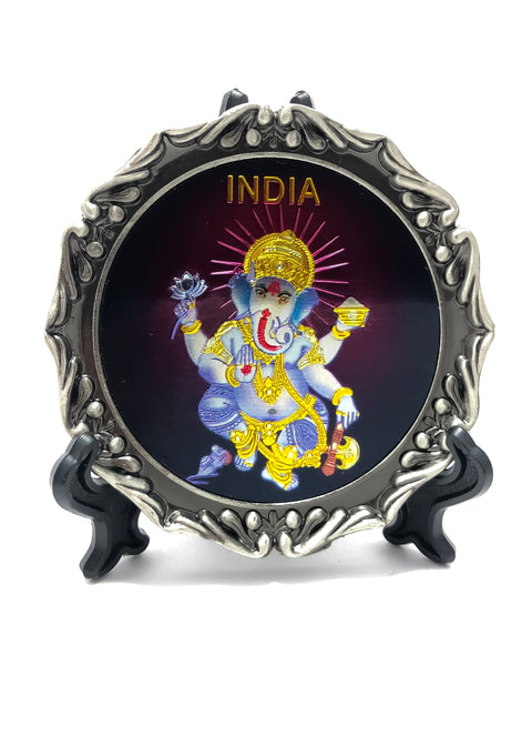 Ganesh Fridge Magnet Plate with Stand for Office Table Decor and Home (D72)
