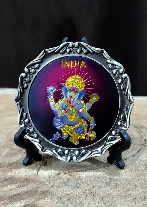 Ganesh Fridge Magnet Plate with Stand for Office Table Decor and Home (D72)