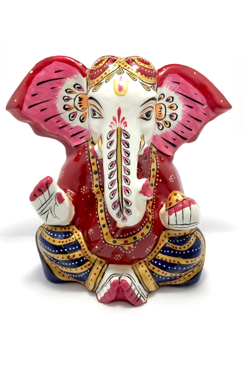 Ganesha Idol for Show Pieces for Home Decor Items for Living Room Colorful Metal Vinayak Murti Statue Figurine Office Decor Gift (D92)
